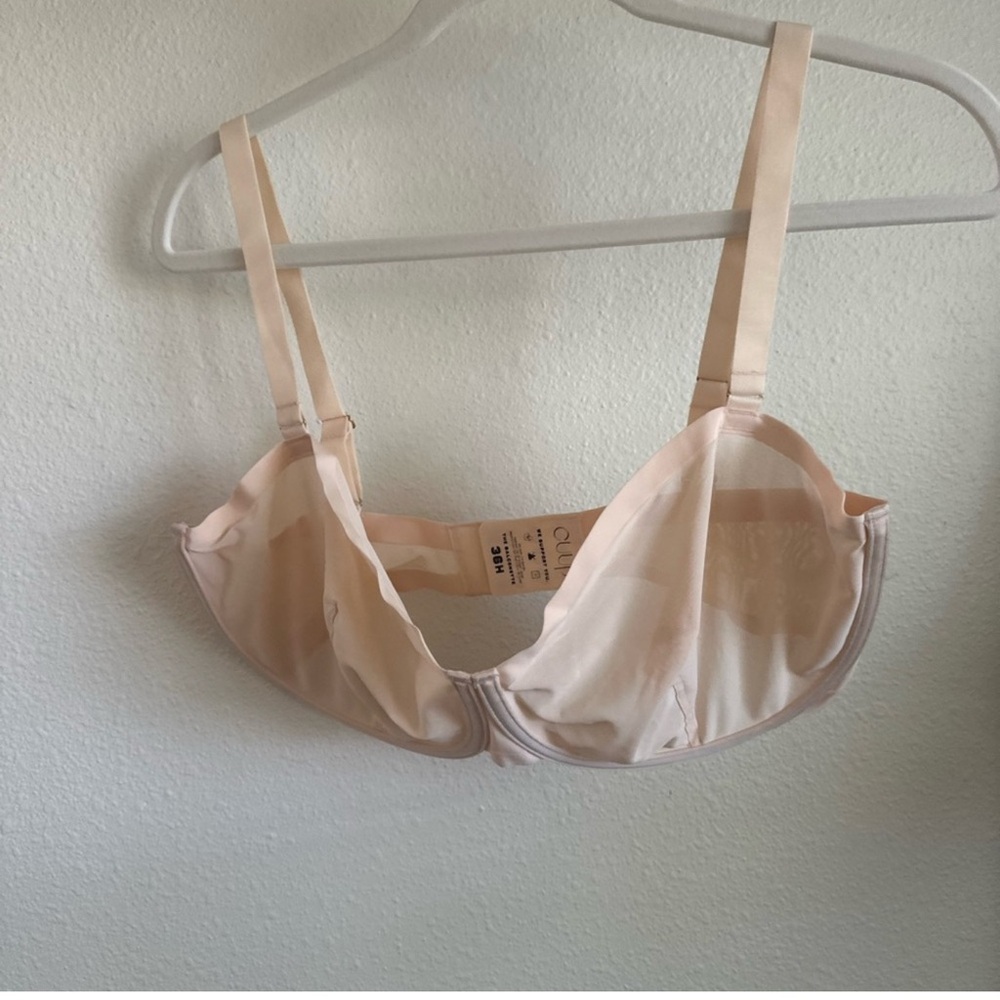 CUUP Cream Underwire Bra with Adjustable Straps.